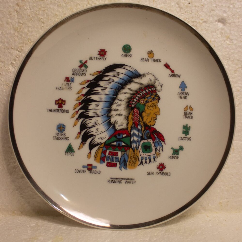 Native American Chief Running Water Plate Native American Symbols